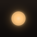 The Herz app icon: a glowing honey disc on a warm dark ground